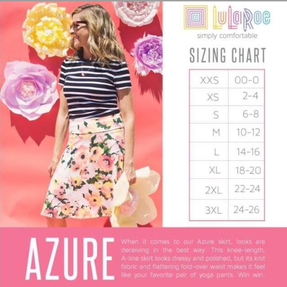 NWT Lularoe Azure Skirt - Picture 5 of 5